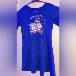 L O l Surprise! Royal Blue XS Girls Casual Play Dress Tv Character 3/4th Sleeve